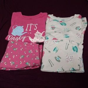 4 Piece PJ set | Tea Party Pajamas Carter's size 7